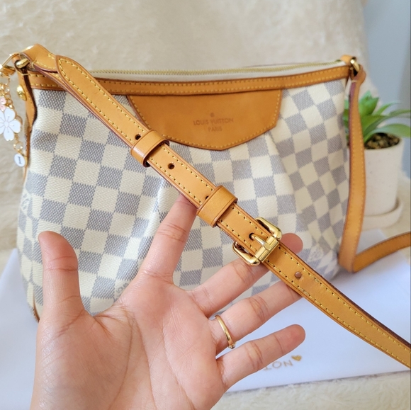 Discontinued ❤ Authentic LV Siracusa PM Damier Azur Crossbody Bag - Picture 3 of 16